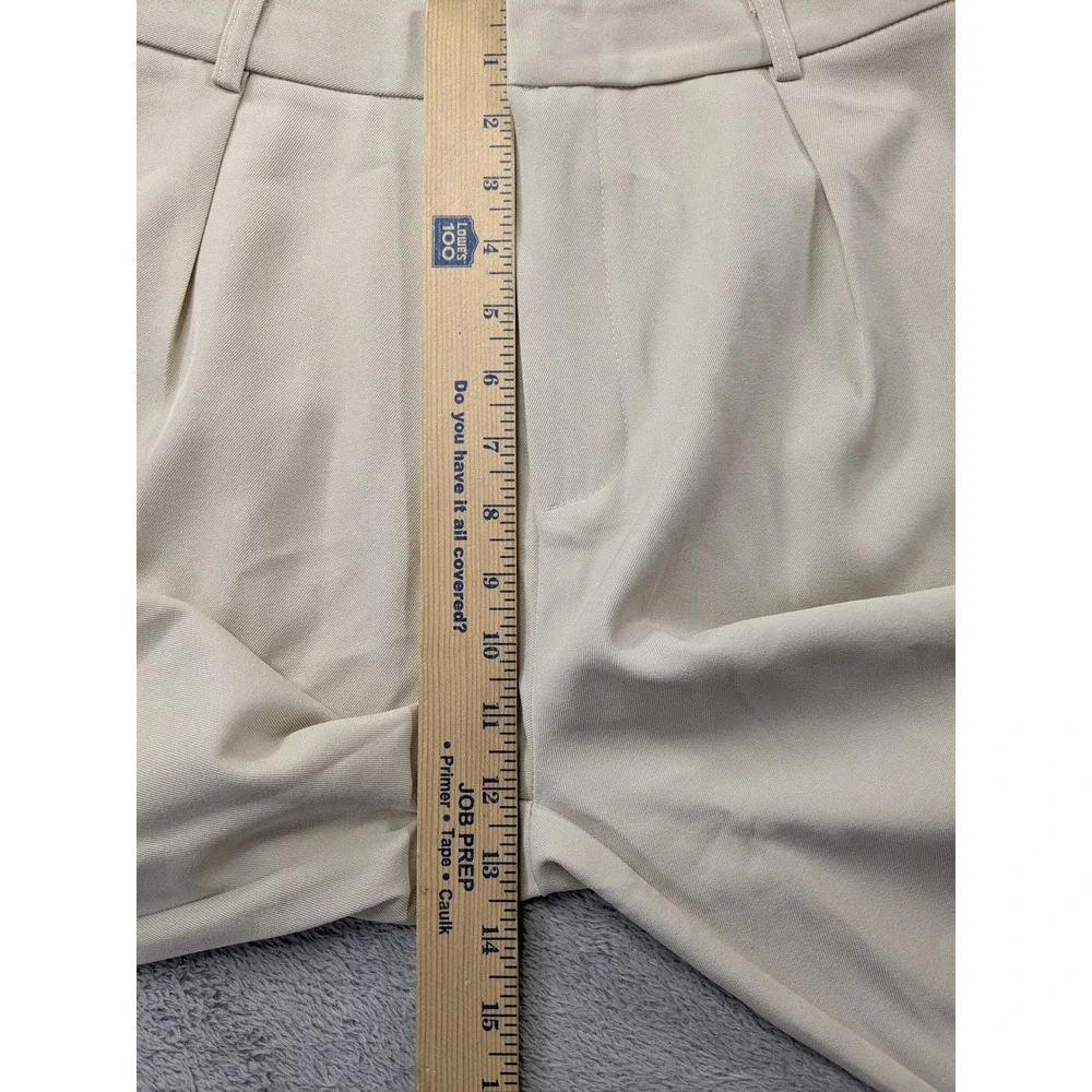 Unbranded Beige Wide Leg Pleated Trousers High Waist Dress Pants TT904-3 Size M
